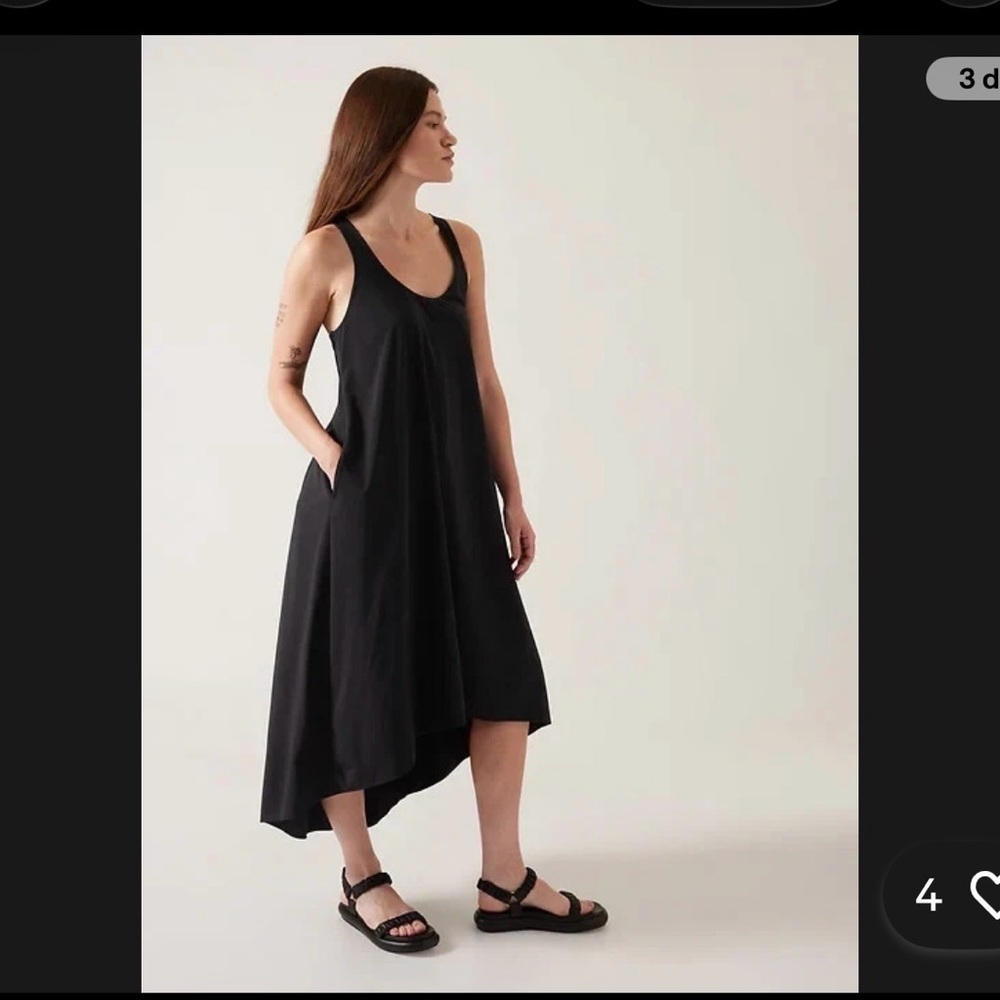 Athleta Black Racerback High-Low Maxi Dress - Picture 2 of 10
